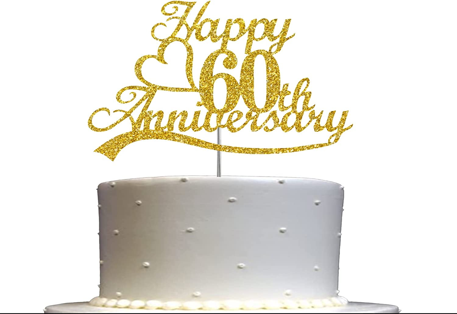 Personalised Diamond 60th Anniversary Cake Topper - From Willow