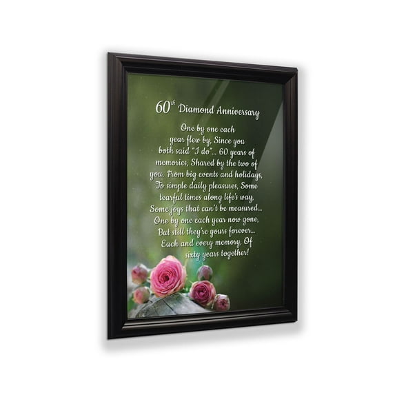 60th Anniversary Gifts, Diamond 60th Wedding Anniversary Grandparents Gifts, Anniversary Gifts for Grandparents, 60th Anniversary Card for Parents, Picture Frame for Couples, 2123B