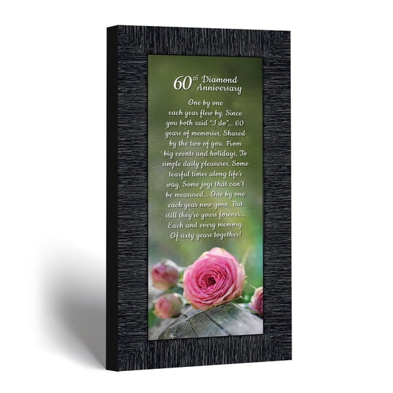 Diamond Anniversary Picture Frame, 60th Wedding Keepsake for Parents