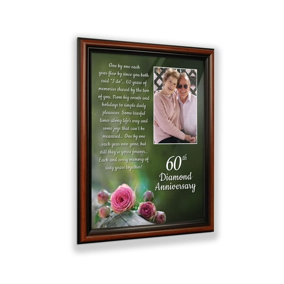 60th Anniversary Gifts, Diamond 60th Wedding Anniversary Grandparents Gifts, Anniversary Gifts for Grandparents, 60th Anniversary Card for Parents, Picture Frame for Couples, 5022W