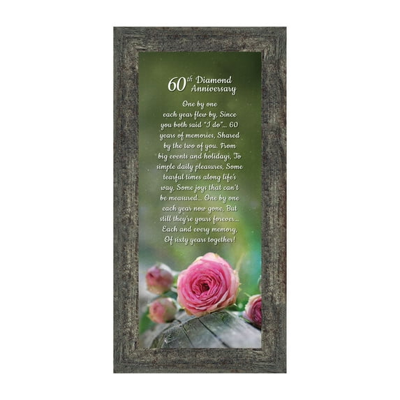 60th Anniversary Gifts, Diamond 60th Wedding Anniversary Grandparents Gifts, Anniversary Gifts for Grandparents, 60th Anniversary Card for Parents, Picture Frame for Couples, 7305