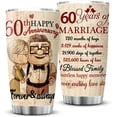 thumbnail image 1 of 60th Anniversary Tumbler Gifts, 60th Anniversary Wedding Gifts for Couple Parents Friends, 60 years Diamond Anniversary Tumbler Gifts for Him or Her, 20oz Insulated Cup Present (1 PC), 1 of 6