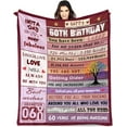thumbnail image 1 of 60th Birthday Blanket, 60 Years Old Gifts For Women, Happy 60th Birthday Gift Ideas, Unique Soft Women Throw Blanket Decorations Gift For Birthday Mothers Day Anniversary Warm Flannel Blankets 50x60, 1 of 6