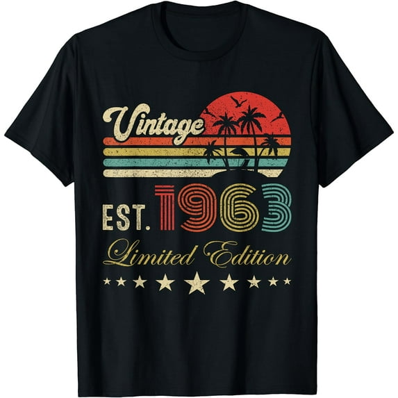 60th Birthday Born 1963 Vintage Limited Edition 60 Birthday Women T-Shirt Black 3X-Large