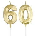 60th Birthday Candles For Cake Gold Number 60 3D Diamond Shaped Candle 60th-birthday-candles-for-cake-gold-number-60-3d-diamond-shaped-candle