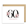 thumbnail image 1 of 60th Birthday Card for Her – Floral Design – Personalize with "Happy Birthday, Lauren!" – Envelope Included, Blank Inside – Perfect Keepsake for Celebrating a Milestone Birthday, 1 of 3