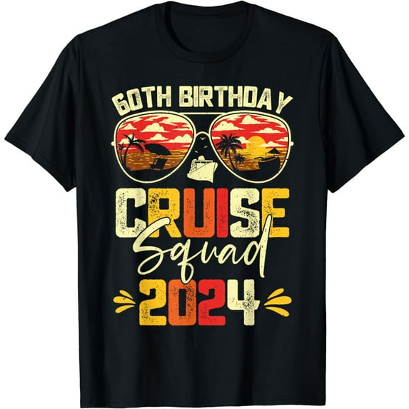 60th Birthday Cruise Squad 2024 Matching Family Vacation T-Shirt