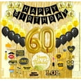 thumbnail image 1 of 60th Birthday Decoration Black and Gold for Boy & Girl, 60th Cake Topper, 60th Party Supplies for Her and Him, 60th Birthday Photo Props, 1 of 4