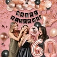 thumbnail image 1 of 60th Birthday Decorations for Women, 60th Birthday Balloons, Rose Gold and Black Balloon Garland Arch Kit with Number 60 Foil Balloon, Happy Birthday Banner for Woman 60th Party Decorations, 1 of 7