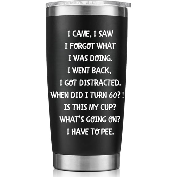 60th Birthday Gifts For Men Women-20 OZ Stainless Steel Tumbler-60th Birthday Decorations for Him Her