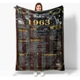 thumbnail image 1 of 60th Birthday Gifts for Men,1963 Birthday Gifts for Men,60th Birthday Blanket for Men,60th Anniversary Blanket,60th Wedding, Back in 1963 Blankets Gold 60x50, 1 of 6