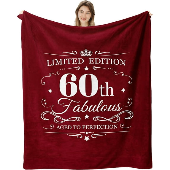 60th Birthday Gifts for Women, 60 Year Old Birthday Gifts for Woman, 60th Birthday Decorations, Fabulous 60th Birthday Gifts Ideas, Gift for 60th Birthday Women Throw Blanket 60"X50"