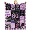thumbnail image 1 of 60th Birthday Gifts for Women, 60th Birthday Blanket " Women Birthday Decoration, 60th Ladies Birthday Gift Throw Blanket for Couch Bed, Soft Blanket Throw Birthday Gifts for Women Mon Wife(30"x40"), 1 of 8