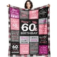 thumbnail image 1 of 60th Birthday Gifts for Women - 60th Birthday Decorations for Woman - 60 Year Old Birthday Gifts - Happy 60th Birthday Gift Ideas for 60 Year Old Woman - 1965 Birthday Decoration Throw Blanket 60"x80", 1 of 6
