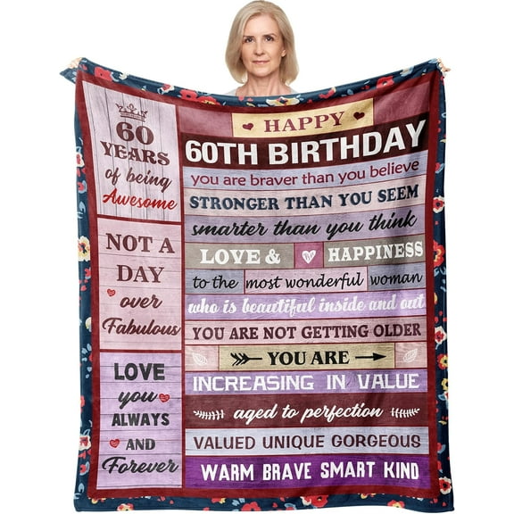 60th Birthday Gifts for Women - 60th Birthday Gift Ideas Blanket 50"x60" - Gifts for 60 Year Old Woman - 60 Year Old Gifts for Women - Gifts Ideas for 60th Birthday, 1963 Birthday Gifts Women
