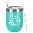 thumbnail image 1 of 60th Birthday Gifts for Women - 60th Birthday Wine Tumbler for Women, 12oz Insulated Wine Tumbler with Lid and Straw, Great 60 Years Old Birthday Gifts for Anniversary Decorations (Lake Blue), 1 of 6