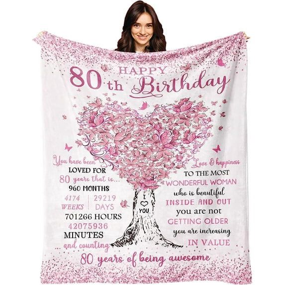 60th Birthday Gifts for Women Blanket 60"X50", Birthday Gifts for 60 Year Old Woman, Happy 60th Birthday Gifts for Women, Gift for 60th Birthday for Women, Gifts for 60th Birthday Women Throws