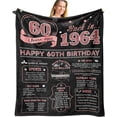 thumbnail image 1 of 60th Birthday Gifts for Women Blanket 60"x50", Birthday Gifts for 60 Year Old Woman, 60th Birthday Decorations Women, 60 Year Old Birthday Gifts for Women, 1964 Birthday Gifts for Women, 1 of 6