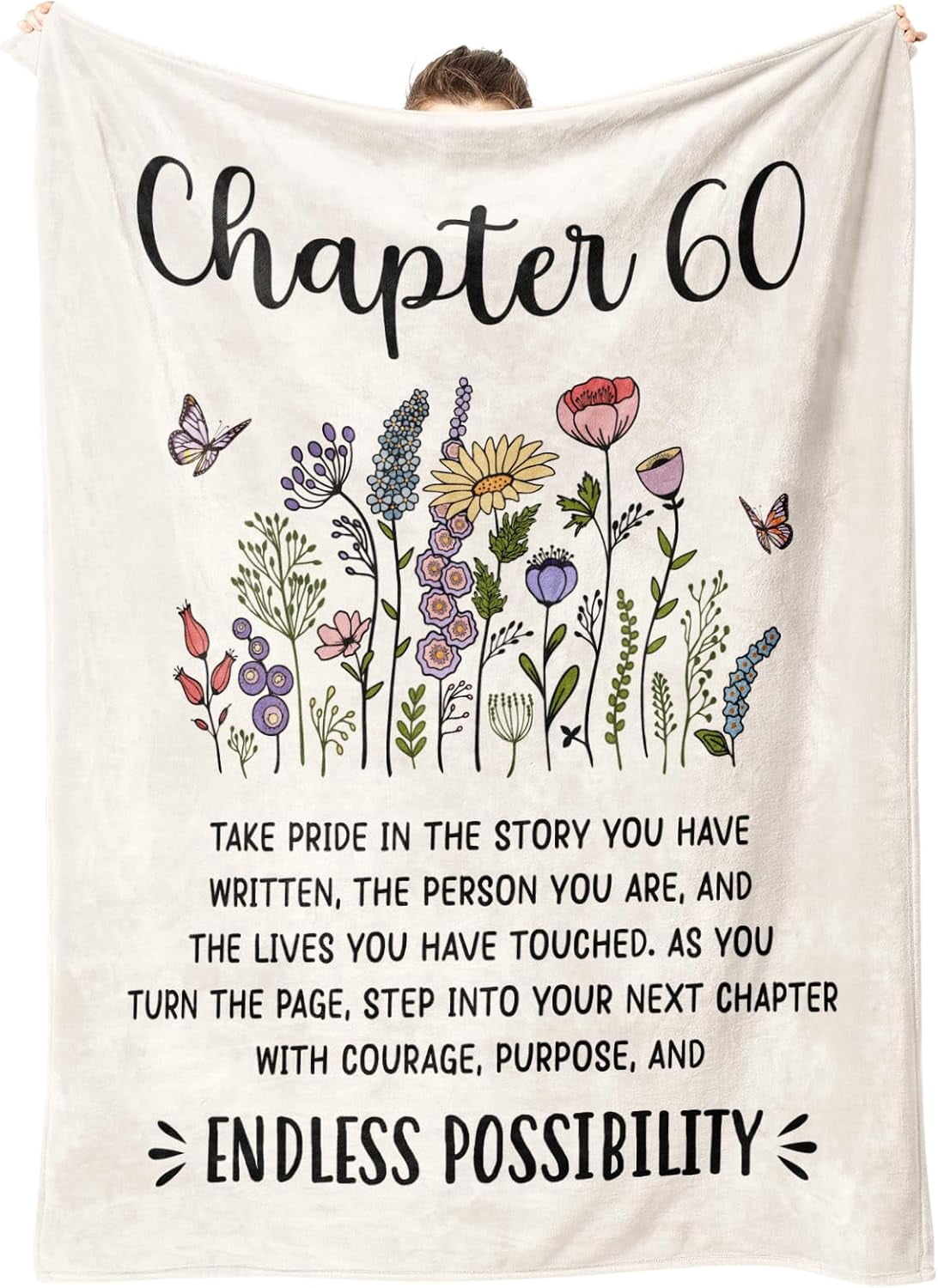 60th Birthday Gifts for Women, Chapter 60 Birthday Blanket, 60 Year Old Bday Gift for Woman, Friend, Sister, Mom, 1965, 60th Birthday Decorations, Turning 60 Throw Blankets