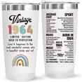 thumbnail image 1 of 60th Birthday Gifts for Women Parents Grandparents 60 Years Old Gifts- 20 oz Double-sided Vintage 1964 with Time Information Tumbler Cup（white） Turning 60- TW006, 1 of 6