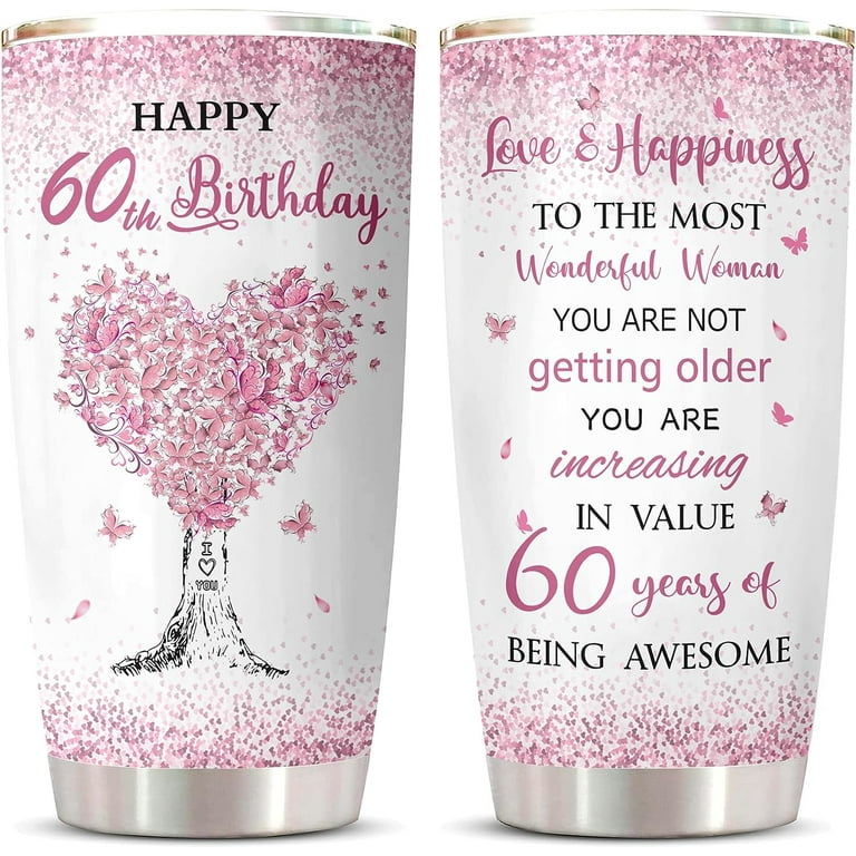 60th Birthday Gifts for Women Tumbler, 60th Birthday Gift Ideas