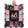 thumbnail image 1 of 60th Birthday Gifts for Women, Unique Happy Birthday Fleece Throw Blanket 50x60, Funny 60 Years Old Birthday Decorations Gifts, Best 60th Birthday Gfit Ideas for Mom, Wife, Sister, Friends, Female, 1 of 6