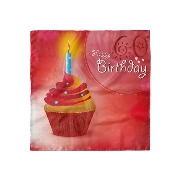 60th Birthday Head Scarf, Party Cupcake Sun, Head Wrap, 3 Sizes, by Ambesonne