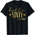 thumbnail image 1 of 60th Birthday Hello 60 Years Old Est 1963 Born In 1963 T-Shirt Black 4X-Large, 1 of 4