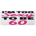thumbnail image 1 of 60th Birthday Kitchen Mat, Hot Party Theme Funny Themed Being 60 Years Old Hand Written Words, Plush Decorative Kitchen Mat with Non Slip Backing, 47" X 19", Hot Pink and Black, by Ambesonne, 1 of 1
