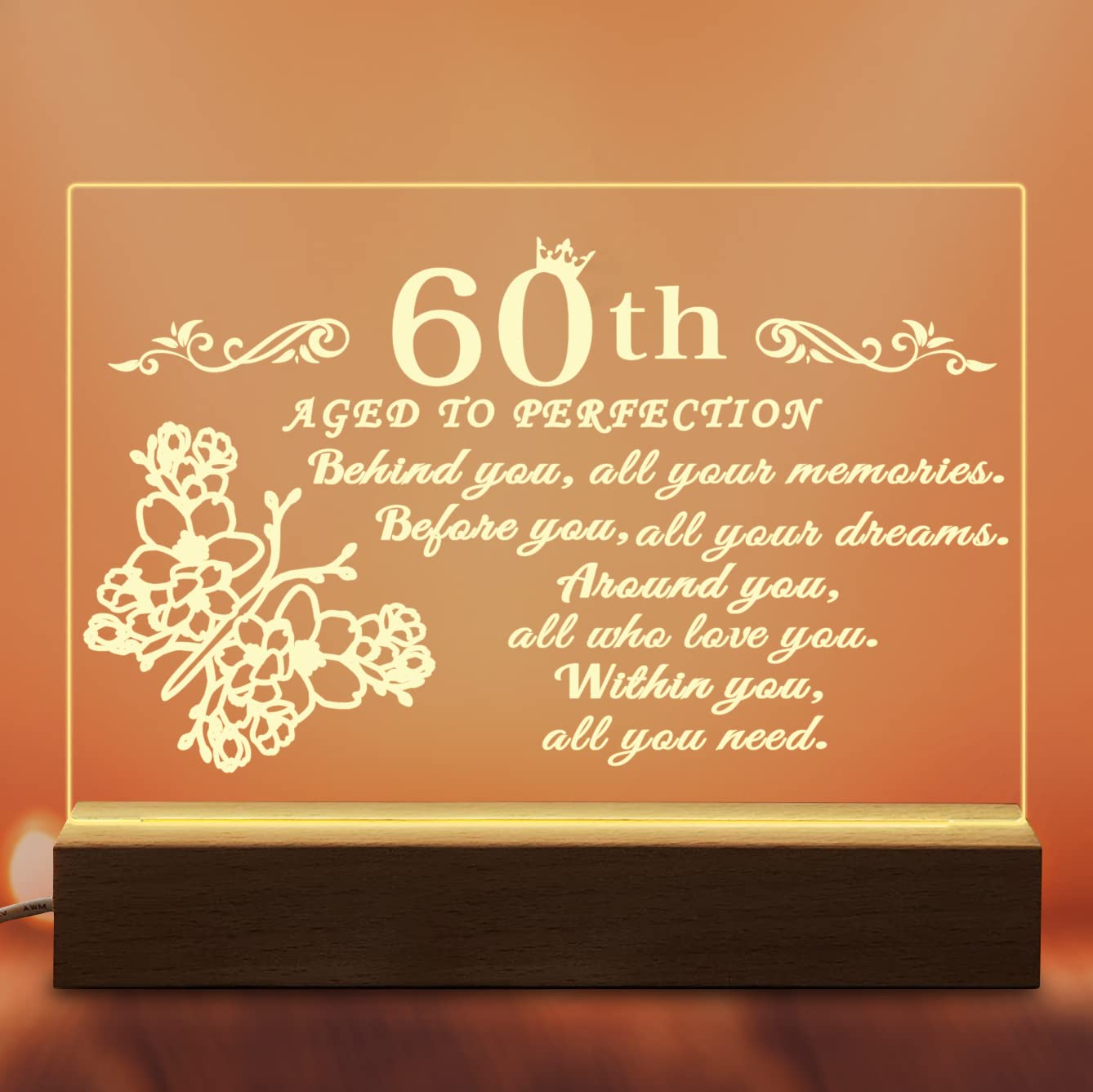 60th Birthday Light,Lighted 60th Birthday Gifts,Happy 60th Birthday ...