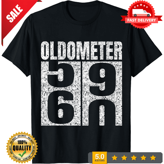 60th Birthday Oldometer 59-60 Vintage Funny Gifts Men Gift T-Shirt New, CROWD FAVORIT-TH79044