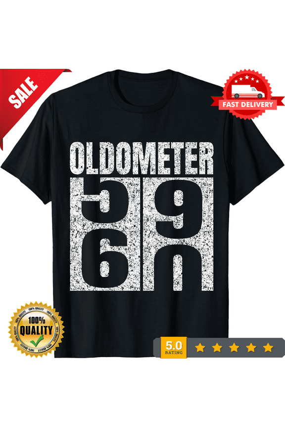 60th Birthday Oldometer 59-60 Vintage Funny Gifts Men Gift T-Shirt New, CROWD FAVORIT-TH79044