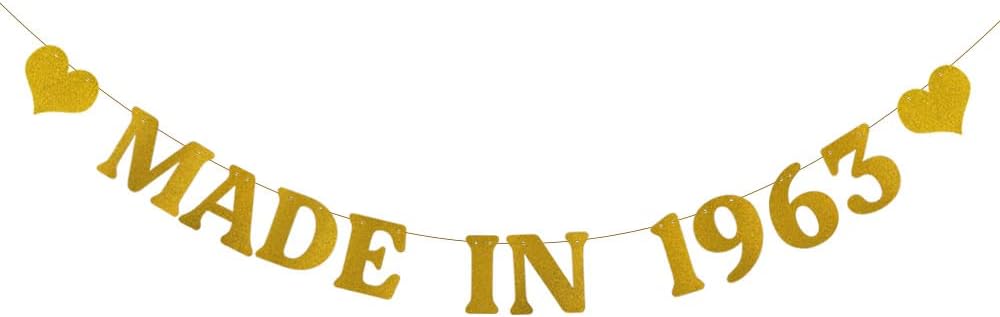 YESSWL 60 Years Loved Banner – Glitzer-Banner Zum 60. Geburtstag Oder Jubiläum