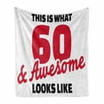 thumbnail image 1 of 60th Birthday Soft Flannel Fleece Throw Blanket, Birthday Party Words 60 Years Old Image, Cozy Plush for Indoor and Outdoor Use, 50" x 70", Red Black and White, by Ambesonne, 1 of 6