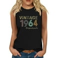 thumbnail image 1 of 60th Birthday Tank Tops for Women Vintage 1964 Graphic Party T-Shirts Cute Crewneck Sleeveless Gifts Tees, 1 of 5