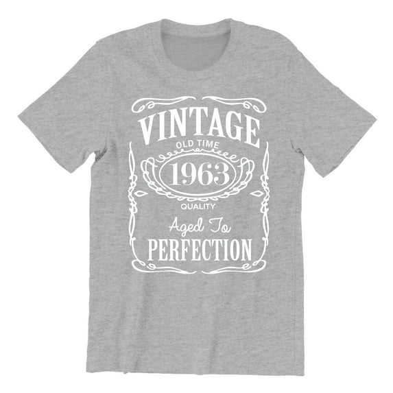 60th Birthday VINTAGE 1963 Men's T-shirt, M, H. Grey
