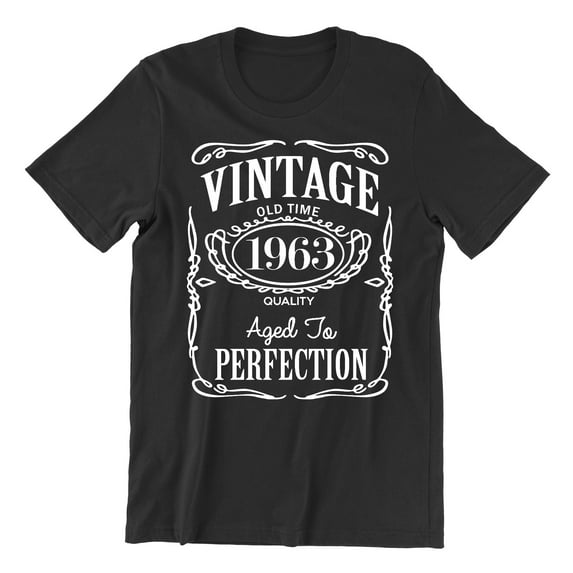 60th Birthday VINTAGE 1963 Men's T-shirt, S, Black