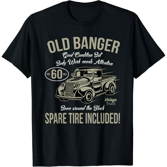60th Birthday Vintage Old Banger 60 Years Old Men Gift Retro T-Shirt