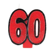 60th Birthday Wax Glitter Candle
