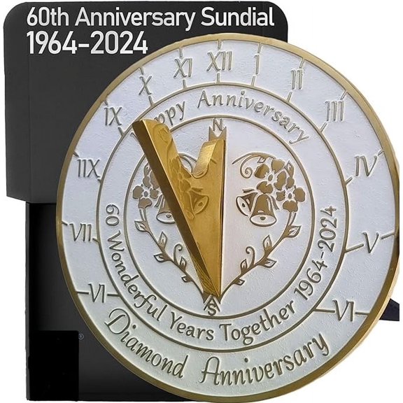 60th Diamond Anniversary Sundial  Personalized Wedding Keepsake for Couples
