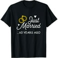 thumbnail image 1 of 60th Wedding Anniversary Just Married 60 Years Ago Shirt T-ShirtMen's and women's gift, black and white T-shirt, size: Extra large S-4XL, 1 of 4