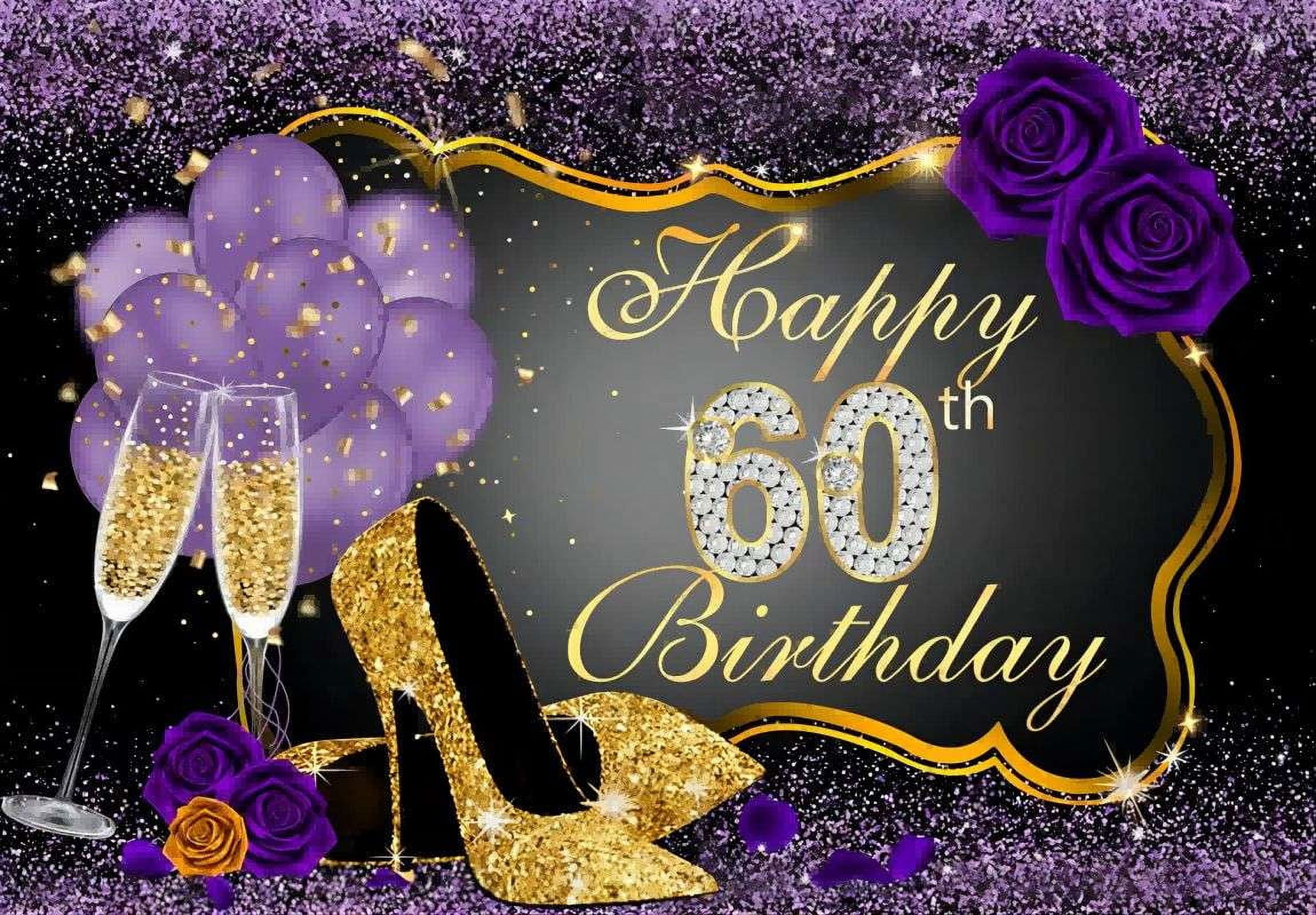 60th Wedding Anniversary Party rations 60 Year Backdrop Extra Large ...