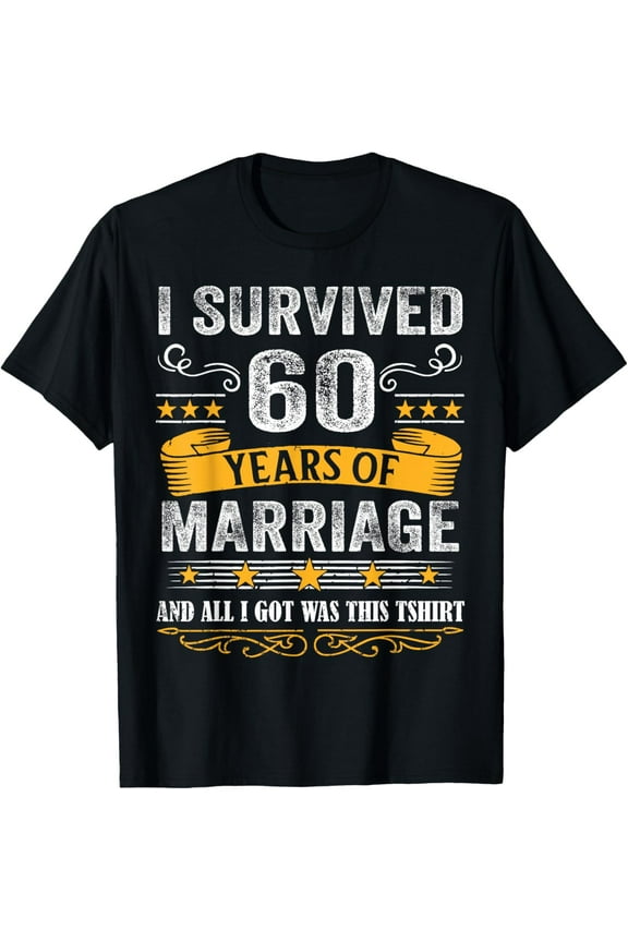 60th Wedding Anniversary shirt Couples Husband Wife 60 Years T-Shirt100% cotton