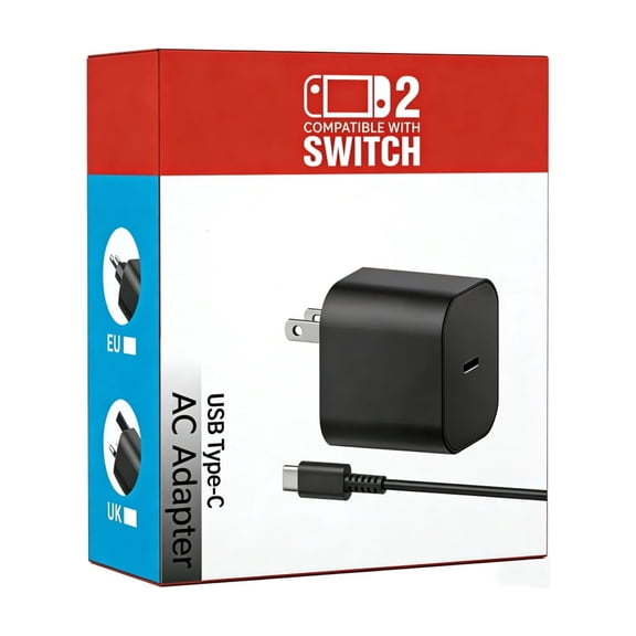 60w Charger for Nintendo - Switch 2 AC Adapter, 20V 3A Fast Charging with 6FT USB C Cord Cable for Switch, Lite, OLED, Steam Deck - Support TV 4K Mode (6FT)