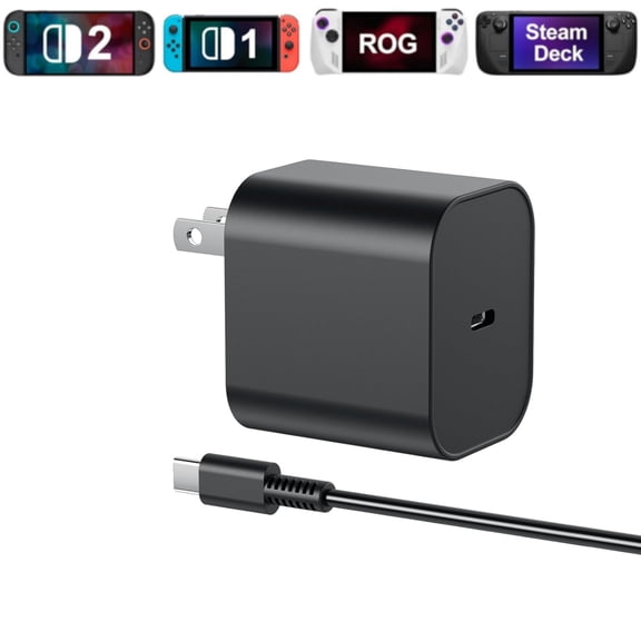 60w Charger for Nintendo - Switch 2 AC Adapter, 20V 3A Fast Charging with 6FT USB C Cord Cable for Switch, Lite, OLED, Steam Deck - Support TV 4K Mode (6FT)