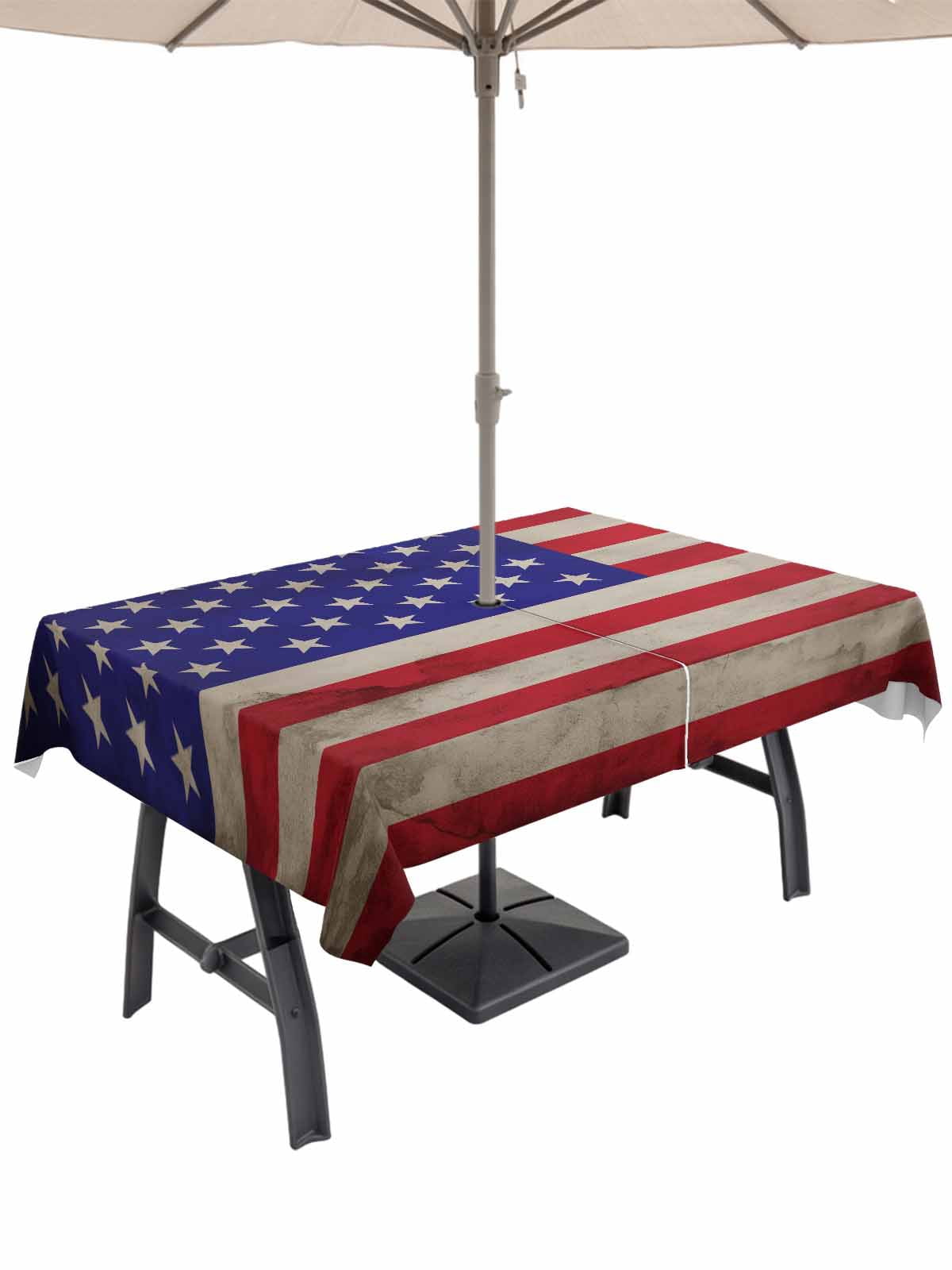 60x102 Inch Outdoor Tablecloth with Umbrella Hole Zipper Rectangle ...