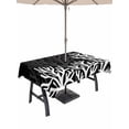 thumbnail image 1 of 60x102 Inch Outdoor Tablecloth with Umbrella Hole Zipper Rectangle Black Coral Coastal Rectangular Tablecloths Outside Waterproof Seaside Nautical Summer Ocean Sea Patio Table Cloth Cover for Picnic, 1 of 8