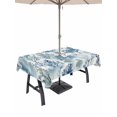 thumbnail image 1 of 60x102 Inch Outdoor Tablecloth with Umbrella Hole Zipper Rectangle Blue Botanical Rectangular Tablecloths Outside Waterproof Spring Summer Leaf Pastoral Farmhouse Patio Table Cover for Picnic Party, 1 of 8