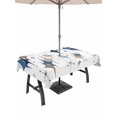 thumbnail image 1 of 60x102 Inch Outdoor Tablecloth with Umbrella Hole Zipper Rectangle Blue Brown Diamond Rectangular Tablecloths Outside Waterproof Modern Geometric Middle Century Patio Table Cover for Picnic Party, 1 of 8