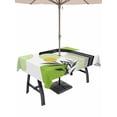 thumbnail image 1 of 60x102 Inch Outdoor Tablecloth with Umbrella Hole Zipper Rectangle Boho Middle Century Rectangular Tablecloths Outside Waterproof Abstract Green Geometric Botanical Patio Table Cover for Picnic Party, 1 of 8